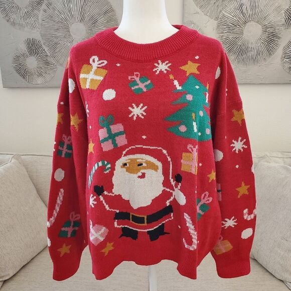 🎄 H&M 🎄Festive Santa Knit Pullover Sweater - [Size XL] - Picture 3 of 11